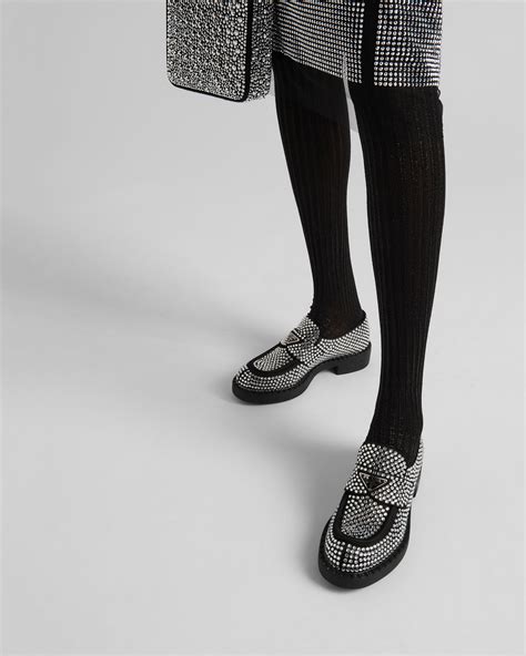 prada crystal-studded|prada crystal loafer.